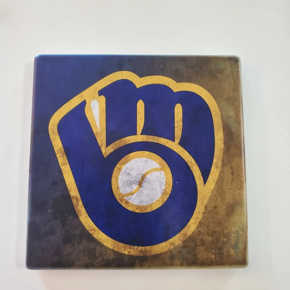 Milwaukee Brewers 4 Pack Sandstone Coasters